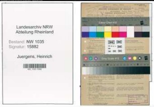 Entnazifizierung Heinrich Juergens , geb. 11.11.1909 (Angestellter)