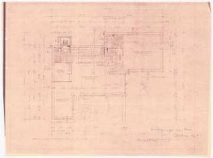 Einfamilienhaus mit Einliegerwohnung für Prof. H. L. (Leistikow), Kassel: Grundriss Erd- und Schlafgeschoss 1:50
