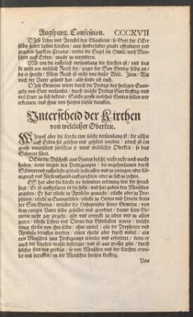 Unterscheid der Kirchen von weltlicher Oberkeit.
