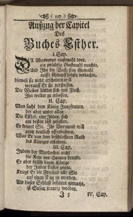 Außzug der Capitel Des Buches Esther
