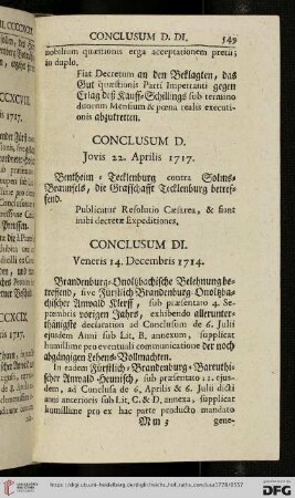 [Abschnitt 6 (Conclusum DI – Conclusum DCXXV)]