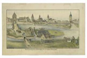 Ulm von Süden. Armbrustschützenhaus. Zustand um 1540