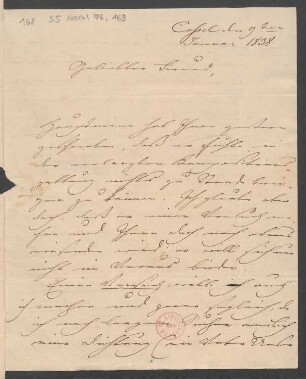 Brief an Wilhelm Speyer : 09.01.1838