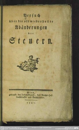 Versuch über die oft wiederhollte Abänderungen der Steuern