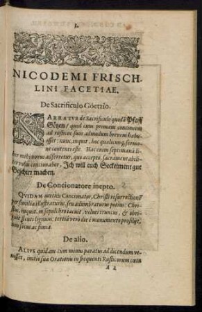 Nicodemi Frischlini Facetiae.