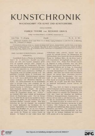 Zwei Galerie-Publikationen Johann Nöhring's