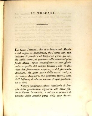 Delle Memorie di Dante in Firenze della Gratitudine de'Fiorentini verso il Divino Poeta