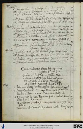 [fol. 5] Rektorat Jakob Streit 1587