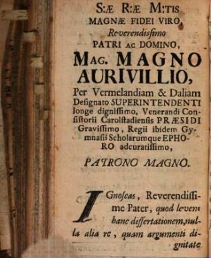 Diss. grad. de praestantia vitae academicae