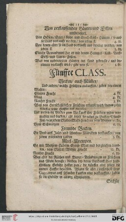Fünffte Class: Becken/ auch Müller/Und andere/welche Früchten einkauffen/ geben von einem […]