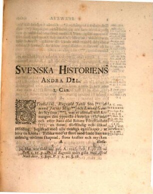 Svea rikes historia : ifrån des begynnelse til wåra tider, 2. Som Innehåller Påfviska Tiden