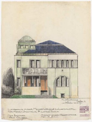 Landhaus Lange, Berlin-Lankwitz: Vorderansicht Mozartstraße 1:50
