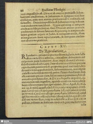 Caput XV. De Reprobatione
