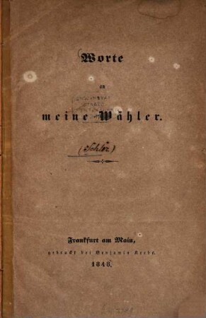 Worte an meine Wähler