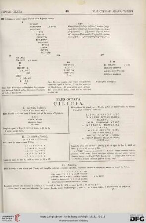 Pars octava: Cilicia