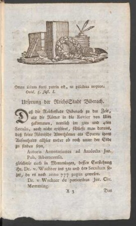Ursprung der ReichsStadt Biberach