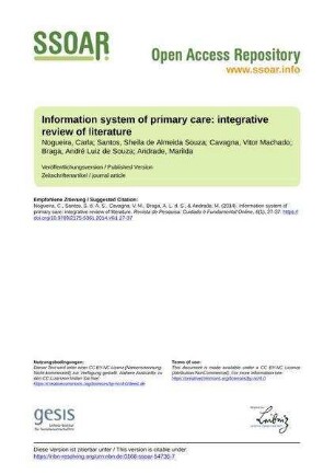 Information system of primary care: integrative review of literature