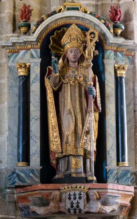 Frankreich. Bretagne. Finistere. Locronan. Eglise Saint Ronan. 15 Jahrhundert. Saint Ronan. 1480