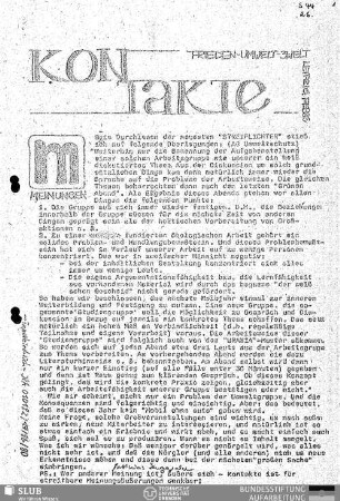 1985,Feb.: Kontakte : Informations-Rundbrief des Jugendpfarramts Leipzig