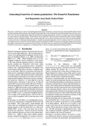 Generating FrameNets of various granularities: The FrameNet Transformer