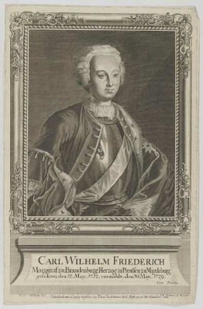Bildnis des Carl Wilhelm Friederich,Markgraf von Brandenburg