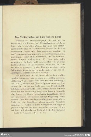 Die Photographie bei künstlichem Licht