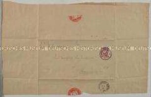 Briefumschlag adressiert an das Königliche Landrathsamt zu Marienwerder