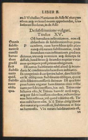 De substitutione vulgari. Titulus XV.