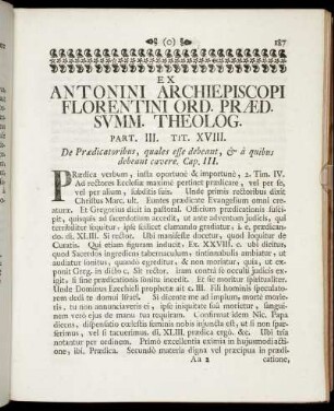 Ex Antonini Archiepiscopi Florentini Ord. Præd. Summ. Theolog.