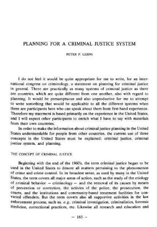 165-180, Planning for a criminal justice system