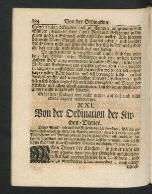 XXI. Von der Ordination der Kirchen-Diener