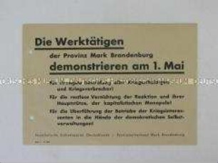 Flugblatt der SED mit einem Aufruf zum 1. Mai