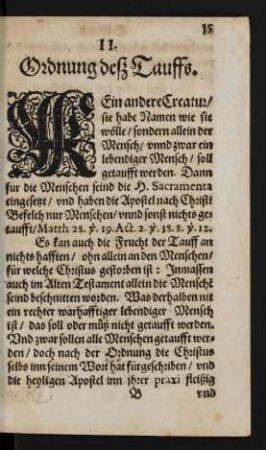 II. Ordnung deß Tauffs.