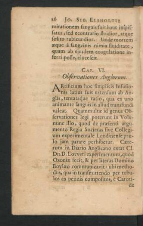 Cap. VI. Observationes Anglorum.