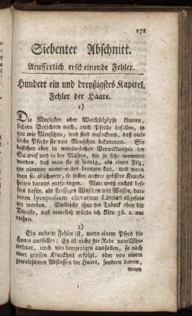 Siebenter Abschnitt. Aeusserlich erscheinende Fehler