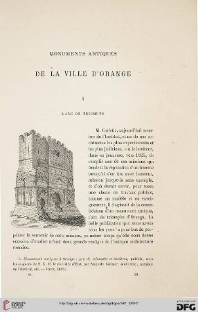 11: Monuments antiques de la Ville d'Orange, [1]