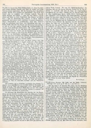 302-305 [Rezension] Brinktrine, Johannes, Die Lehre von der Gnade