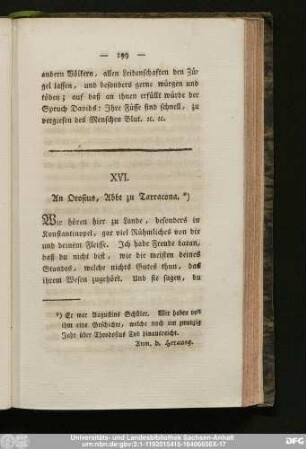 XVI. An Orosius, Abbt zu Tarracona.