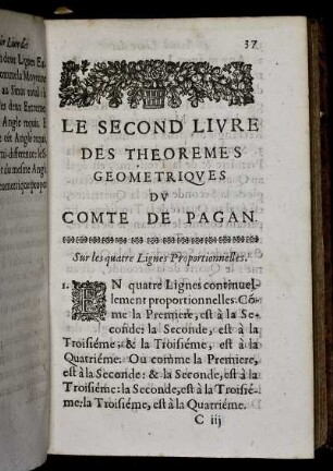 Livre II. Sur les quatre Lignes Proportionnelles.