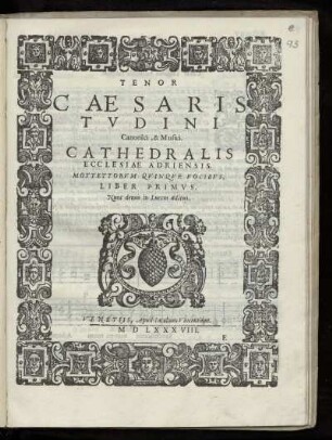 Cesare Tudino: Mottettorum quinque vocibus, Liber primus. Tenor