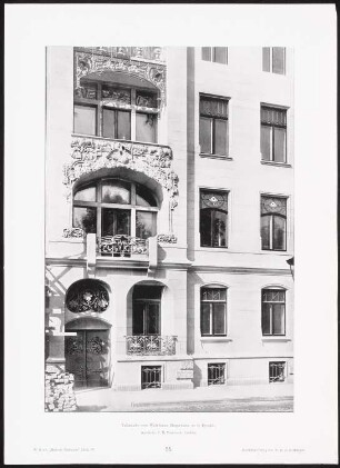 Wohnhaus Bürgerwiese, Dresden: Ansicht, Detail (aus: Moderne Neubauten, 4.Jg., 1898ff, hrsg. W. Kick)