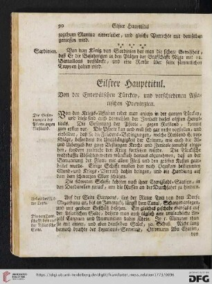 Eilfter Haupttitul. Von der Europäischen Türckey, und verschiedenen asiatischen Provinzien