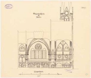 Evangelische Golgathakirche, Berlin-Mitte: Längsschnitt 1:100