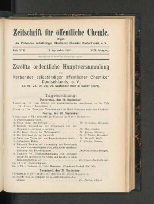 Heft XVII. 15. September 1907.