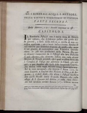 De I Minerali Acque e Meteore Della Citta'e Territorio di Pistoja. Parte Seconda.