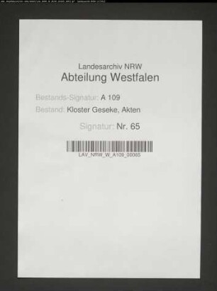 Ausgabenrechnung der Erben Busch betr. Hinterlassenschaft des Kanonikers Busch.