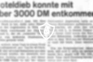 Hoteldieb konnte mit über 3000 DM entkommen