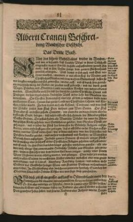 Alberti Crantzii Beschreibung Wendischer Geschicht. Das Dritte Buch.