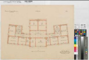 Münster (Münster) Gymnasium Paulinum Blatt 5 Grundriß 1. Stockwerk 1898 1 : 100 48 x 64 Lithographie Held KSM Nr. 1037