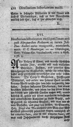 Directorium historicorum medii potissimum aevi.